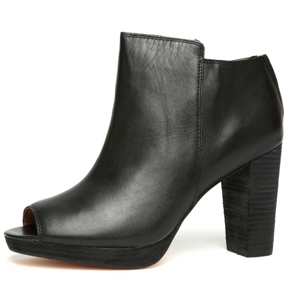 Corso Como Edie Women's Black Leather Peep Toe Bootie N5987 Size 10 - Picture 1 of 17